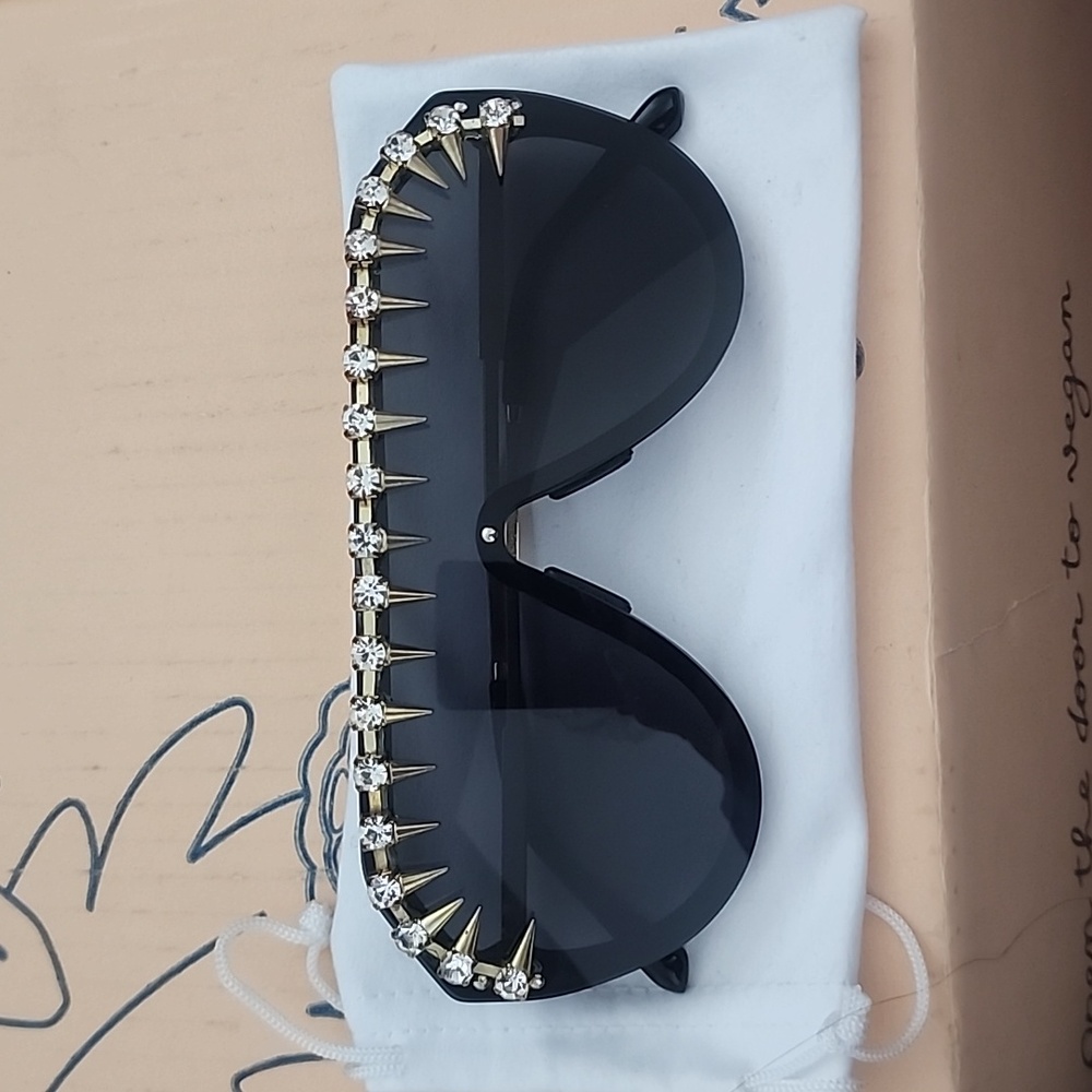 Black Blinged Out Rock Star Sunglasses